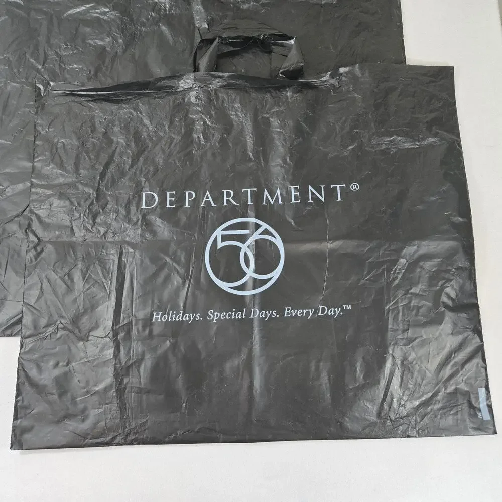 Department 56 Vintage Black Shopping Bags Lot of 3 Large 24x20 Retail
